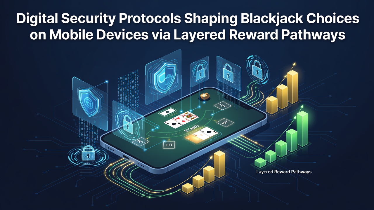 Mobile blackjack interface displaying layered reward pathways with security protocol indicators