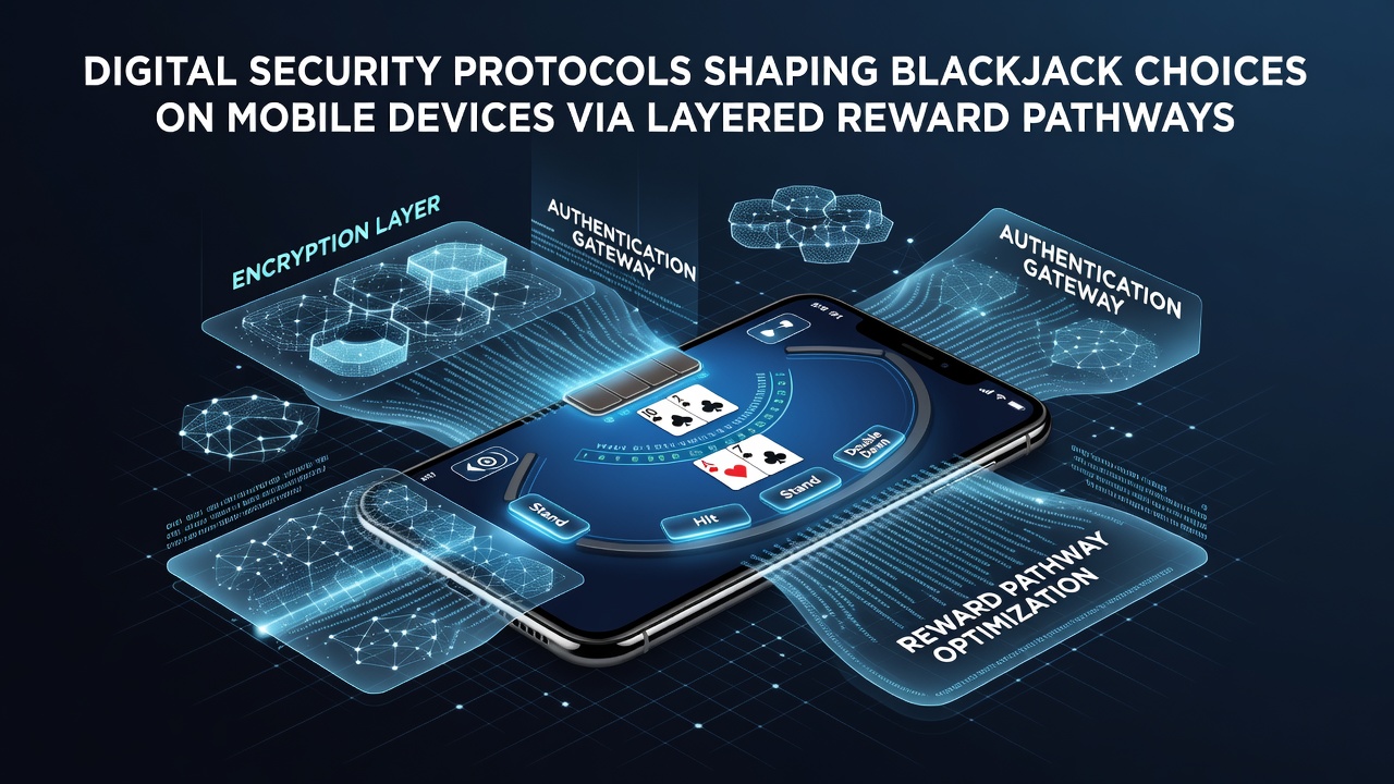 Security protocol dashboard overlay on a mobile blackjack game showing reward tier progression
