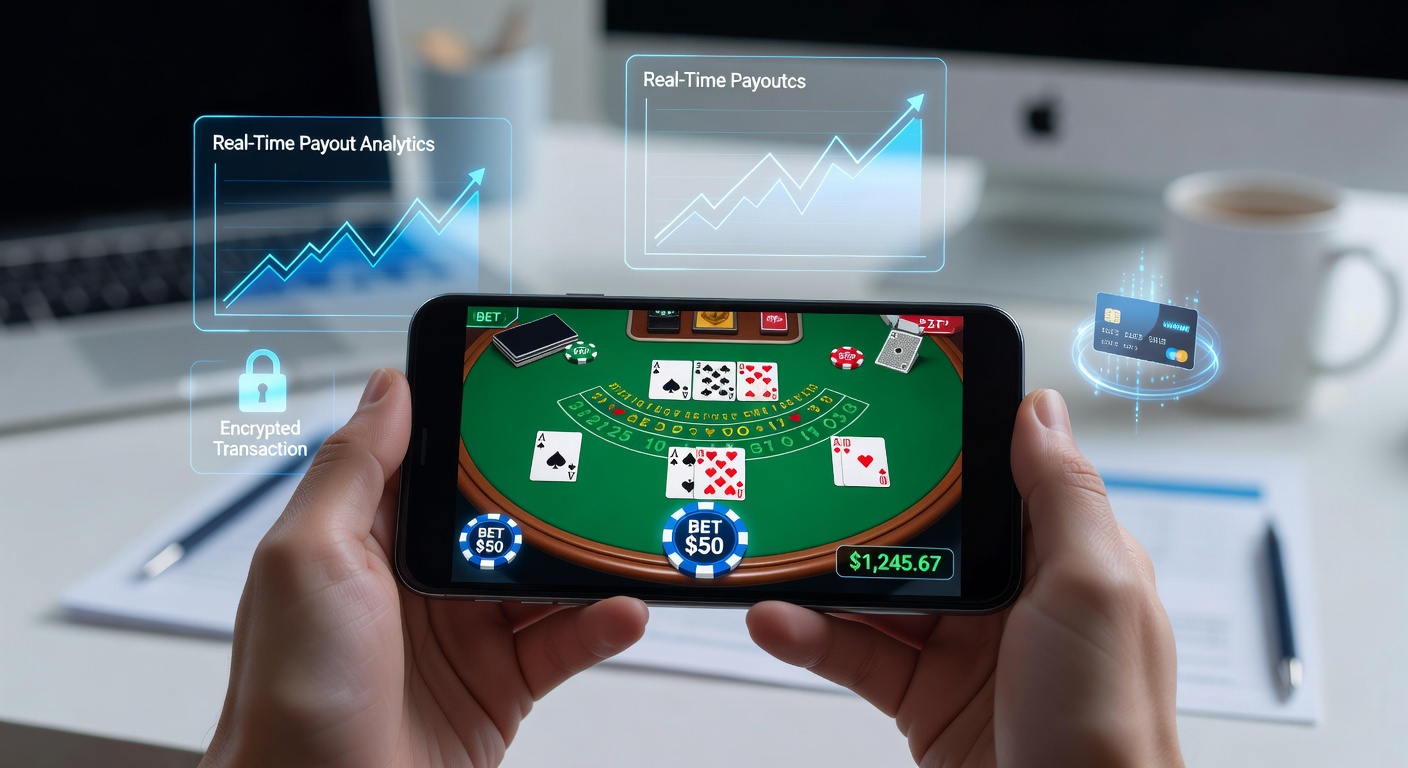 Smartphone screen showing integrated financial dashboard alongside a live blackjack table on a mobile casino app