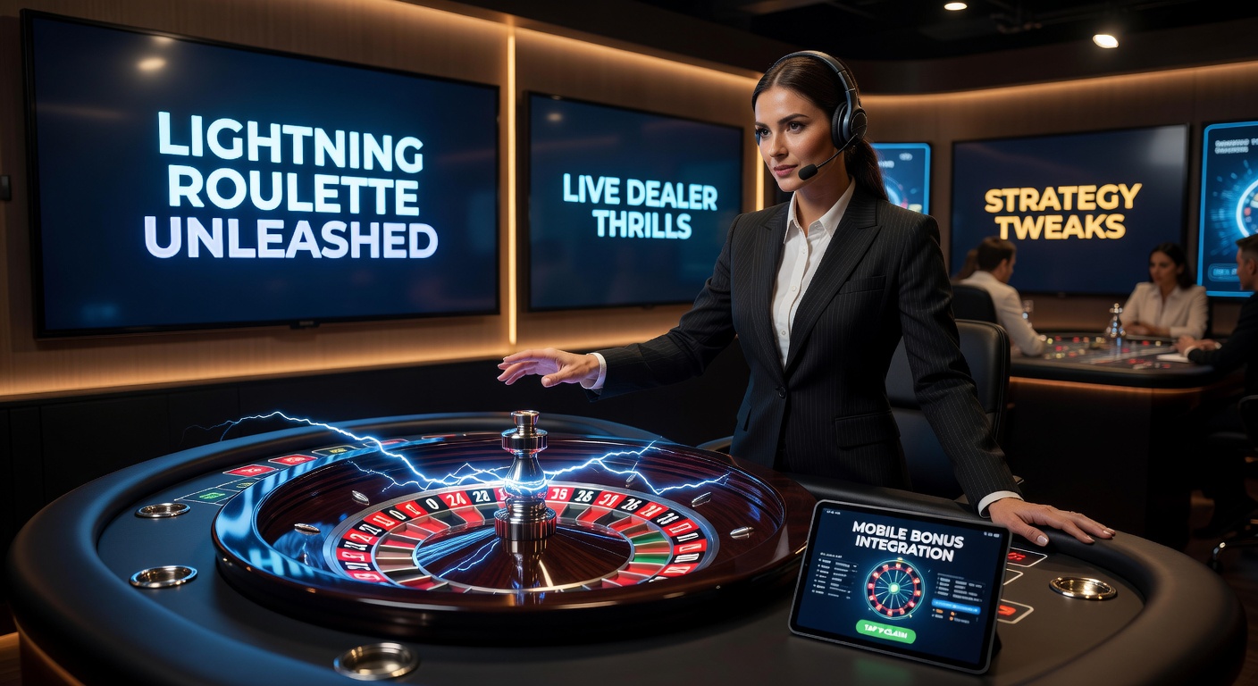 Dynamic live dealer spinning the wheel in Lightning Roulette, with lightning multipliers flashing on screen